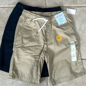 Cat & Jack 8/10 Tan and Navy Drawstring Shorts as Lot